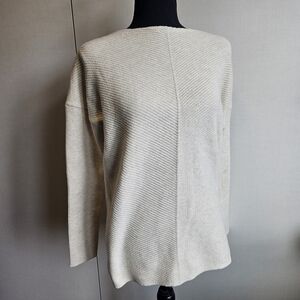 💚 Denver Hayes szS Relaxed Fit Classic Cream Chevron Sweater